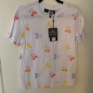 Disney Kids T-Shirt - White with Colorful Mickey Print